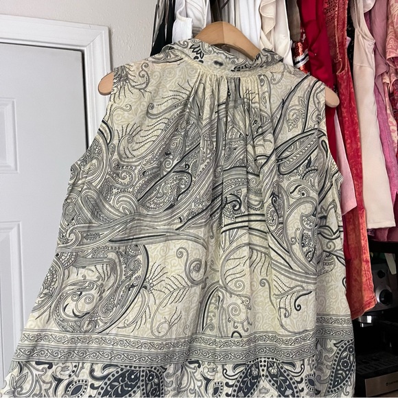 PIPSQUEAK CHAPEAU ivory cream black scroll floral paisley cotton midi dress - Picture 5 of 7